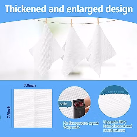 Cleansing Towels, Face Towel, Disposable Clinically Tested Face Towelette, Facial Washcloth, Makeup Remover Dry Wipes, Ultra Soft