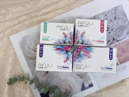 Best Quality Unltra Thin Negative Anion Chip Cotton Sanitary Towel Pad Napkin Quanzhou Manufacturer 