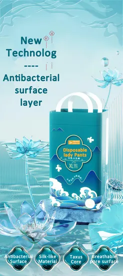 Disposable Hygienic Products Women Care Liner Panties Manufacture OEM Disposable Functional Period Deodorization Overnight Sanitary Napkin Menstrual Pants 