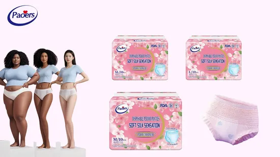 Manufacturer Wholesale Night Use Female Adults Diaper Menstrual Pants Period Underwear Sanitary Pads Pants Diaper 